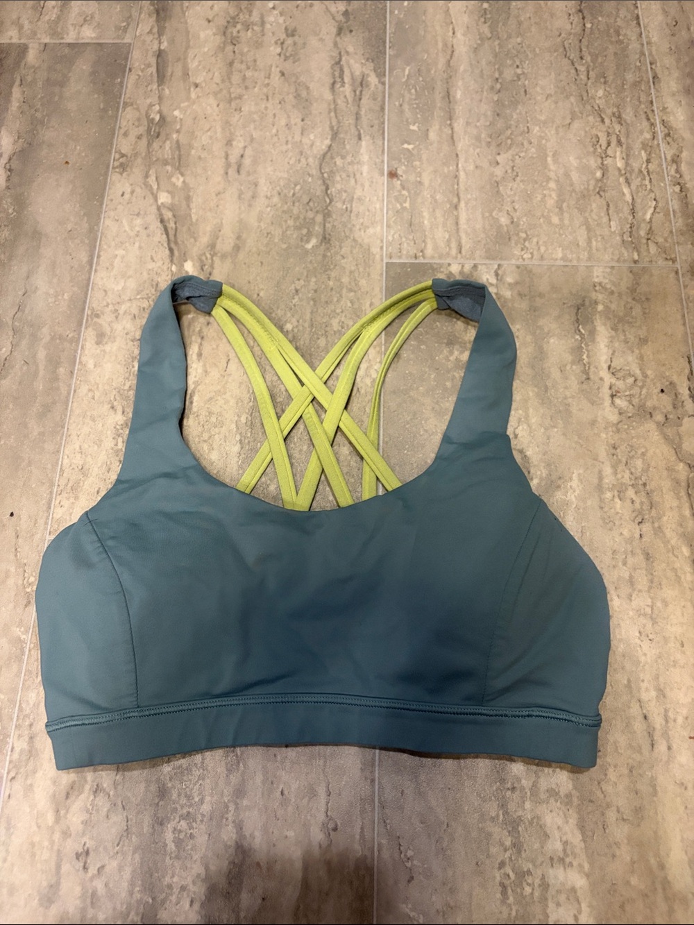 Luluemon dusty blue sports bra